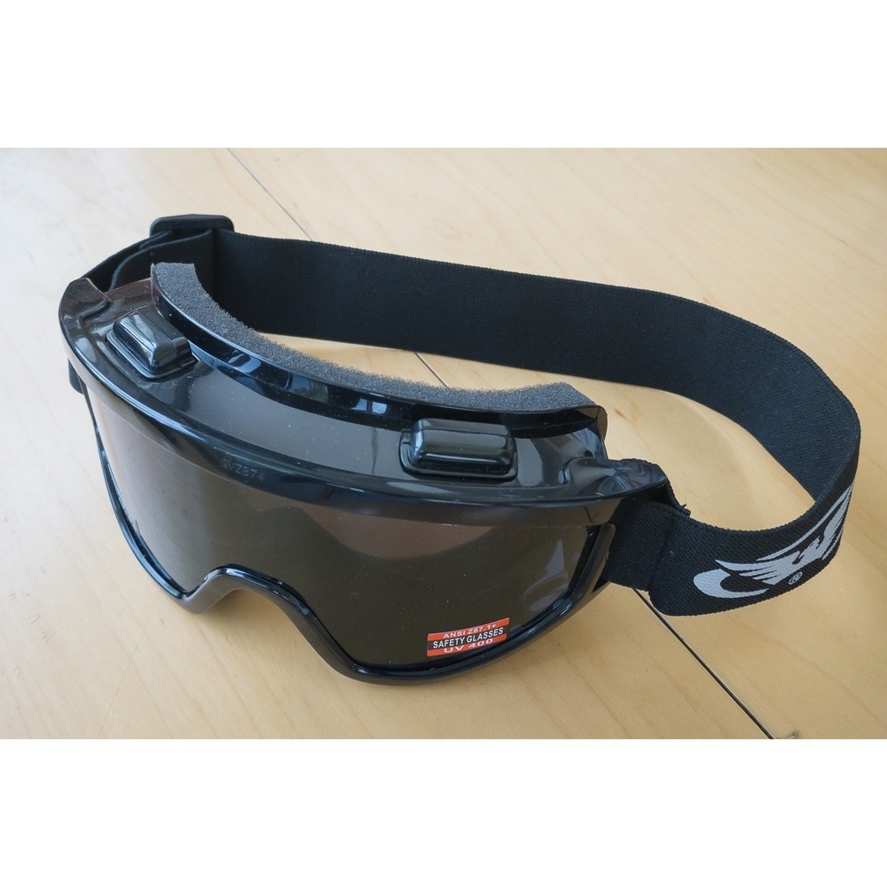 Global Vision Safety Goggles Unisex OSFM Black UV400 Anti-Fog ANSI Z87.1+ Poly